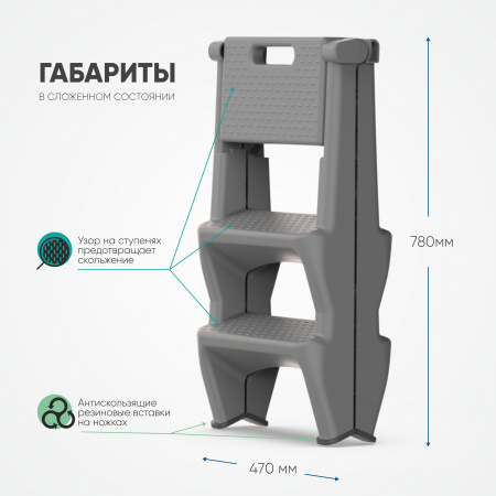Стремянка пластиковая Steppix, PP1720